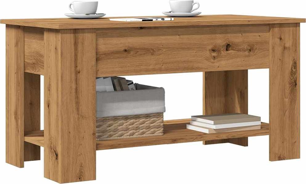 vidaXL Stolik kawowy Artisan Oak 101x49x52 cm Drewno klejone