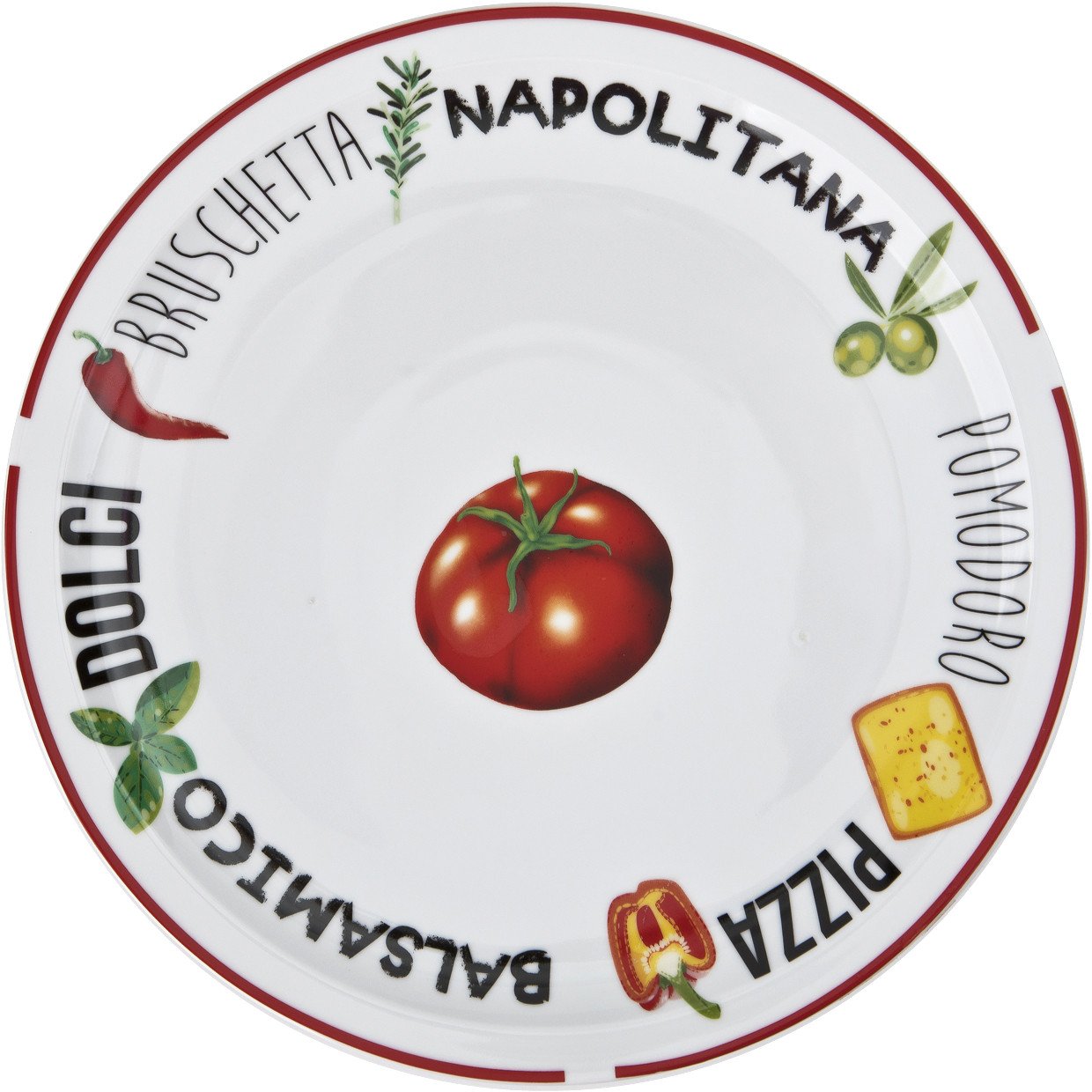 Talerz do pizzy 30,5 cm Czerwony brzeg MPL