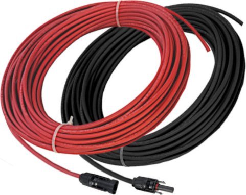 Zestaw 2x15m kabli solarnych 6mm2 zakończonych konektorami