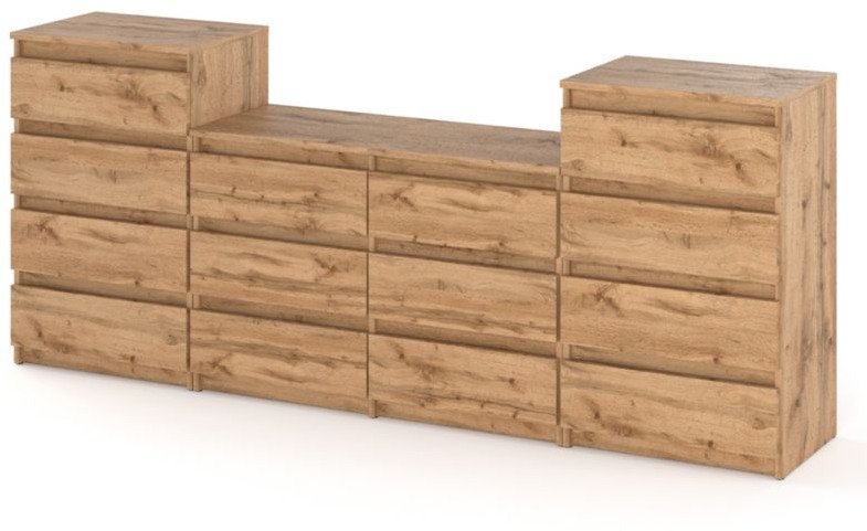 Komoda 14 Szuflad Stolik Rtv Pojemna Szafka Salon Sypialnia Meble Dąb Wenge