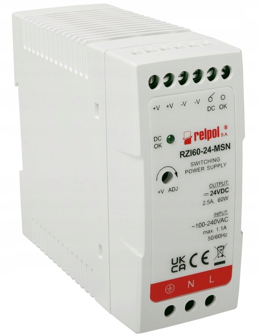 Zasilacz impulsowy modułowy 90-264 V AC 12 V DC 4,5A moc 54W 2617008 RZI60-12-MN