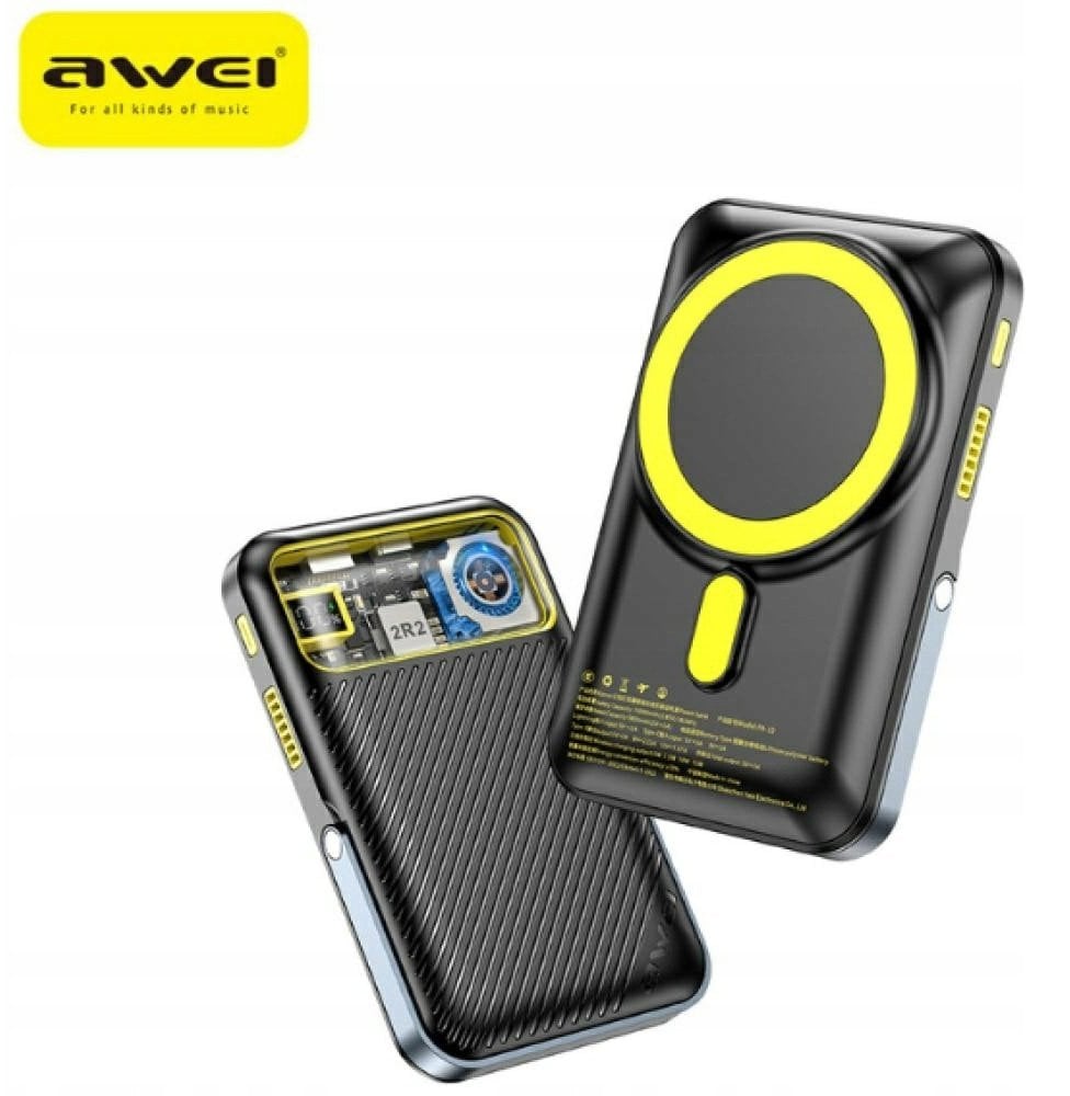 Powerbank Awei PA-10 10000mAh indukcyjny MagSafe czarny