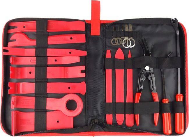 AMiO Ściągacze do tapicerki, klipsów i radia. Zestaw 16 el. w etui