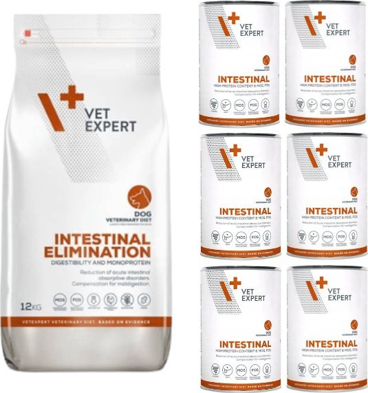 VET EXPERT VETEXPERT Dog Intestinal Elimination 12kg + Intestinal 6x400g