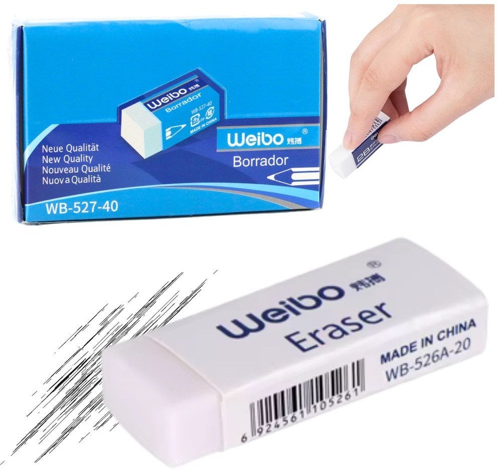 Gumka Do Mazania Szkolna Biurowa Biała WB-527-40 3,5cm LEAN