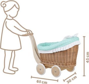 WickerPL Wiklinowy wózek dla lalek 60x30 H45 CM