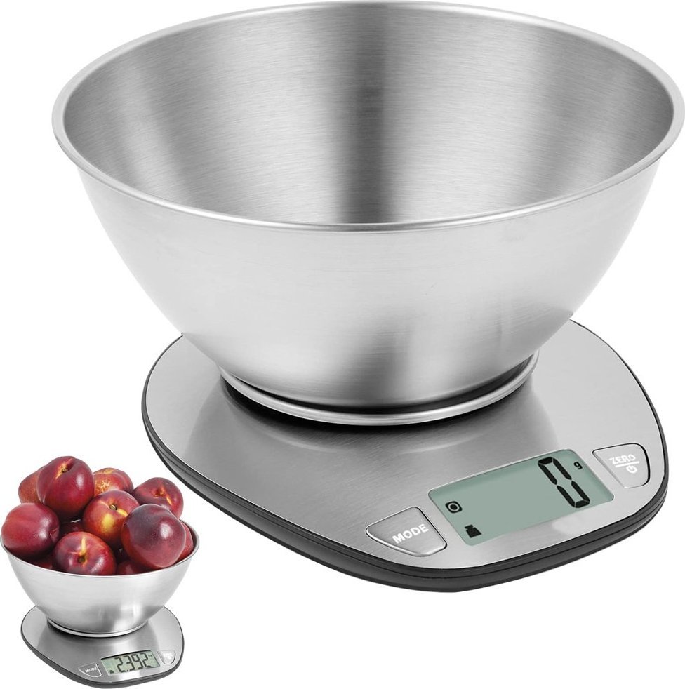 Waga kuchenna Verk Elektroniczna waga kuchenna z misą 5kg/1g cyfrowa precyzjna metalowa Elektroniczna waga kuchenna z misą 5kg/1g cyfrowa precyzjna me