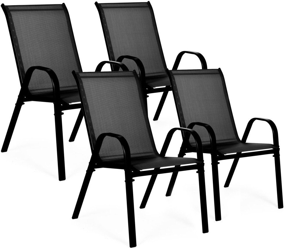 Zestaw komplet 4 krzeseł ogrodowych na taras balkon czarne MultiGarden