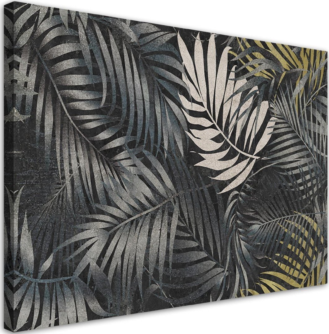 Feeby Obraz na płótnie, Ciemne liście tropikalne natura - 120x80