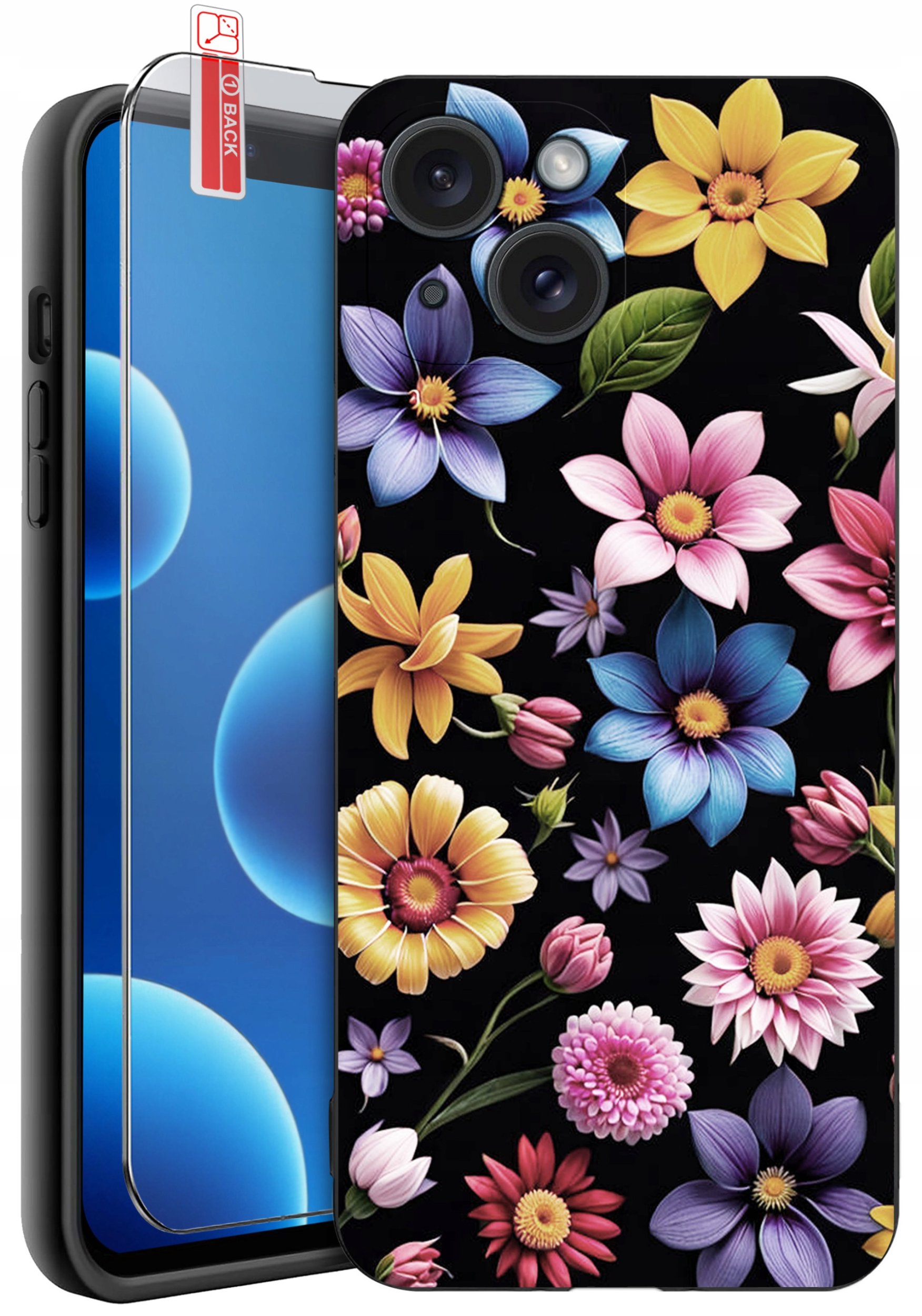 ETUI do iPhone 13 | 14 | WZORY | SILIKONOWE MATT CASE + SZKŁO 9H