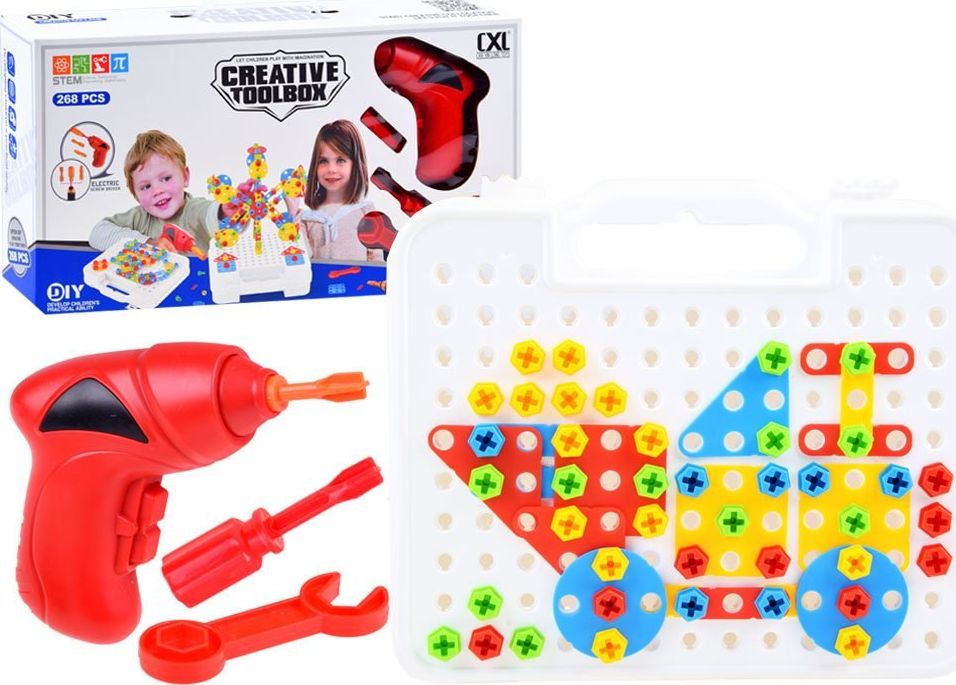 Jokomisiada Klocki konstrukcyjne + wkrętarka 268ele (ZA3546)