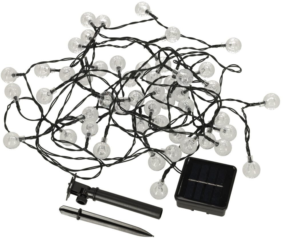 Lampki ogrodowe solarne kulki 7m 50LED ciepły biały
