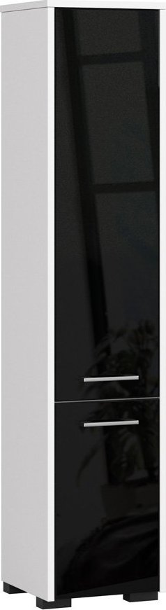 Elior Klasyczny zamykany regał łazienkowy biały + czarny - Laro 4X