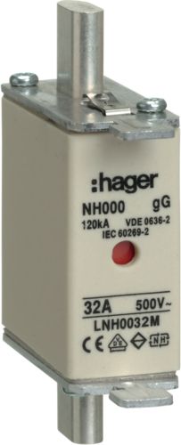 Hager Wkładka bezpiecznikowa NH000 32A 500V gG (LNH0032M)