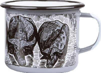 The Big 5 of Africa Kubek emaliowany Buffalo szary