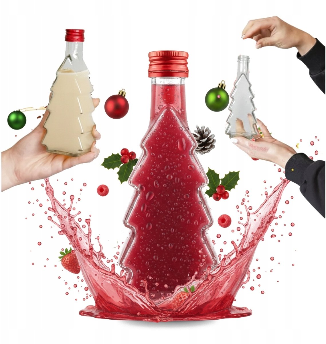 Bimberek Butelka Szklana CHOINKA 250ml na likier nalewki wino