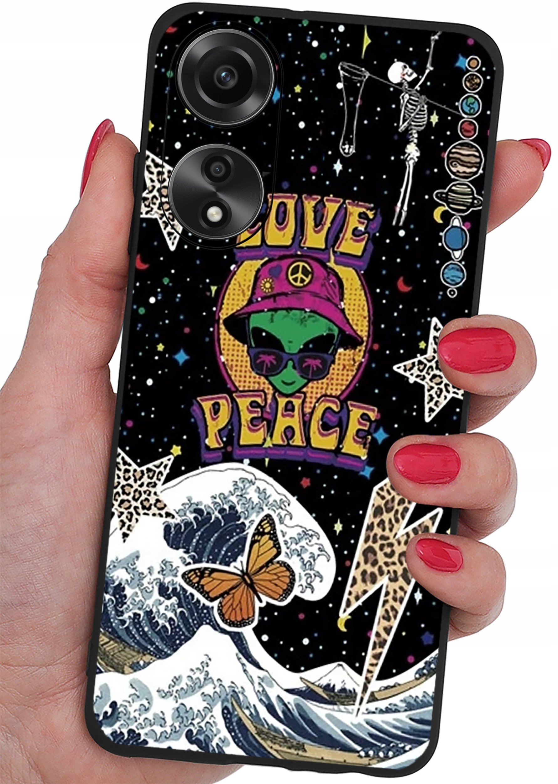 ETUI do Oppo A78 4G CASE WZORY SOFT MATT PLECKI + SZKŁO 9H