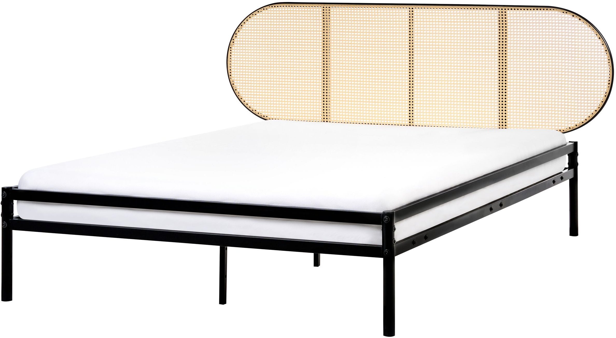 Łóżko Technorattan BOULIN 140 x 200 cm Czarny