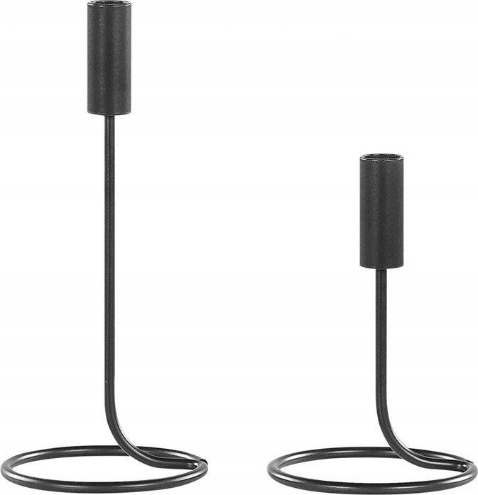 Zestaw 2 świeczników żelazny czarny BUNYU!