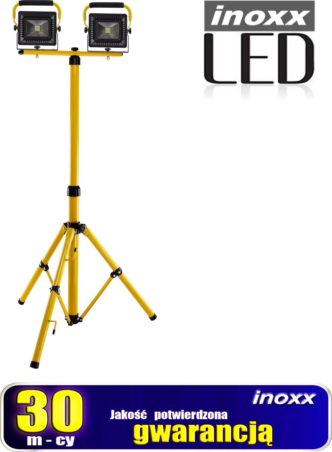 Nvox Naświetlacz przenośny led 50w x2 + statyw teleskopowy 160cm