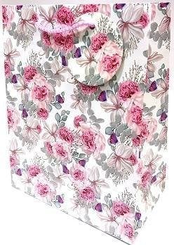 Torebka ozdobna matowa 18x23x10cm róże GB23128