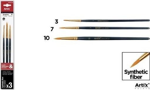 Pędzle syntetyczne 3szt
