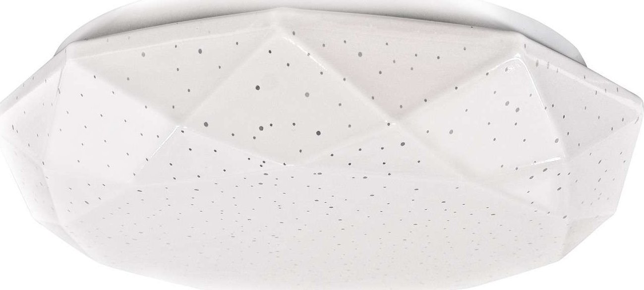 Lampa sufitowa Polux Plafon LAMPA sufitowa GALAXY 308528 Polux geometryczna OPRAWA natynkowa LED 12W 4000K z efektem gwiazd IP44 biały