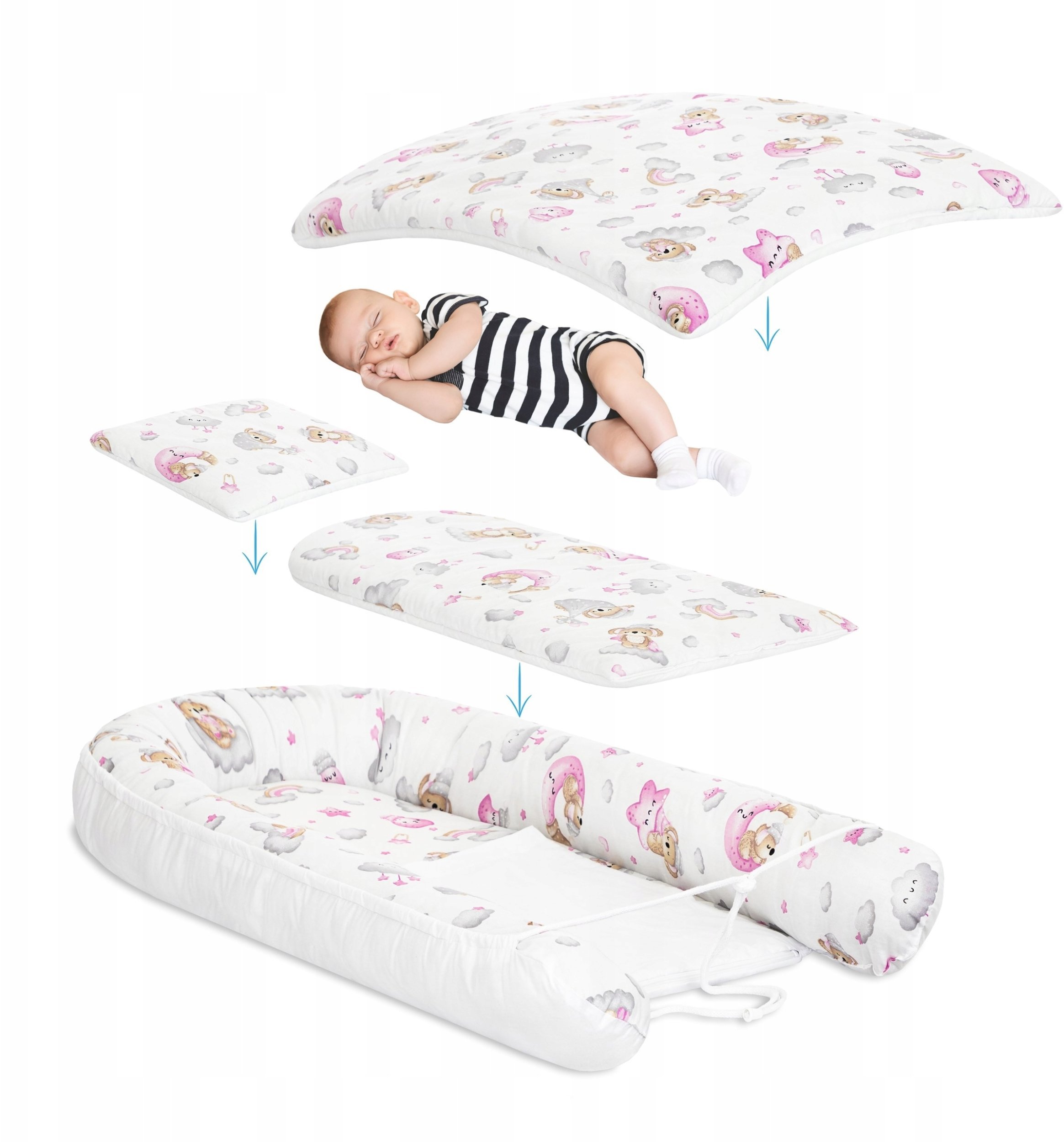 KOKON ZESTAW 4 ELEMNTY ŚPIĄCY MIŚ