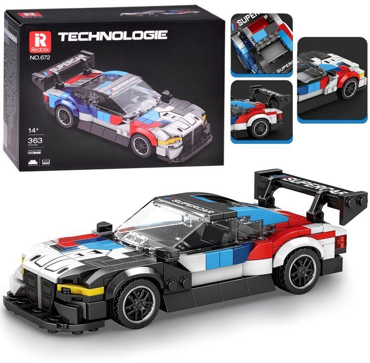 Klocki techniczne Superauto wyścigowe malowanie, spojler 363-ele ZA5780 EDUKAMP