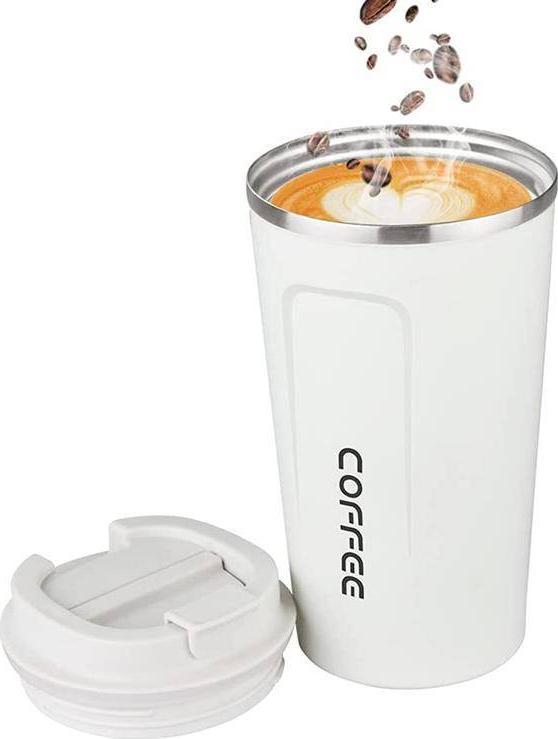 Aptel KUBEK TERMICZNY ze Stali Nierdzewnej COFFEE 510ml biały AG369D