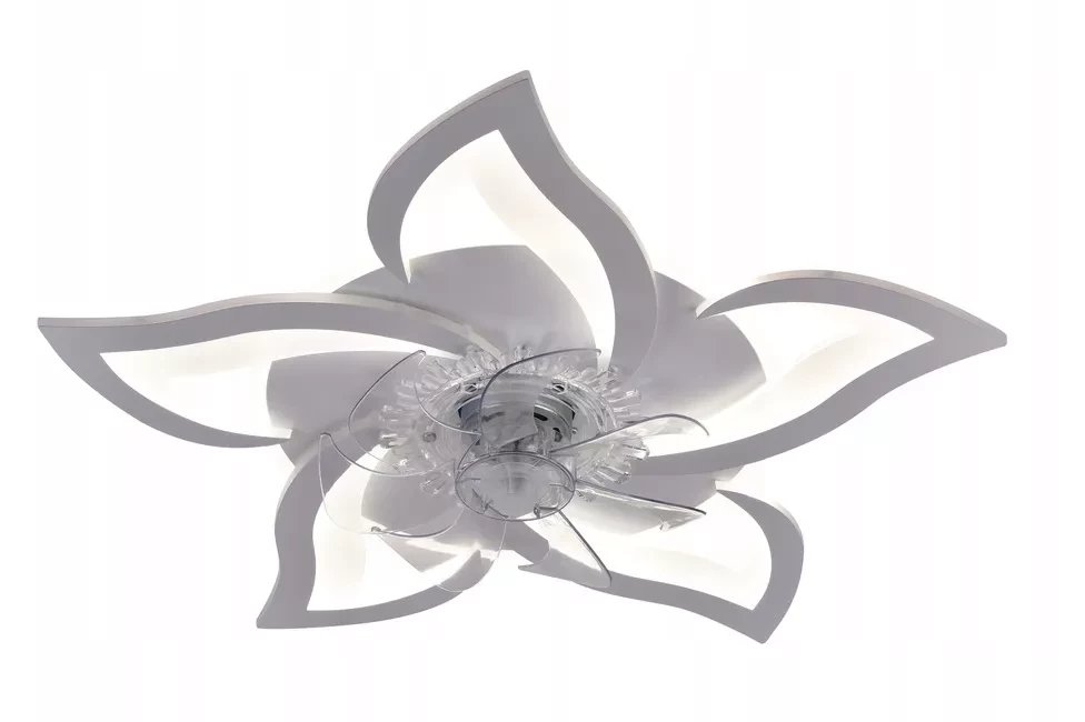 Nowoczesna Lampa Sufitowa z Wiatrakiem LED Plafon z Pilotem BT Wiatrak