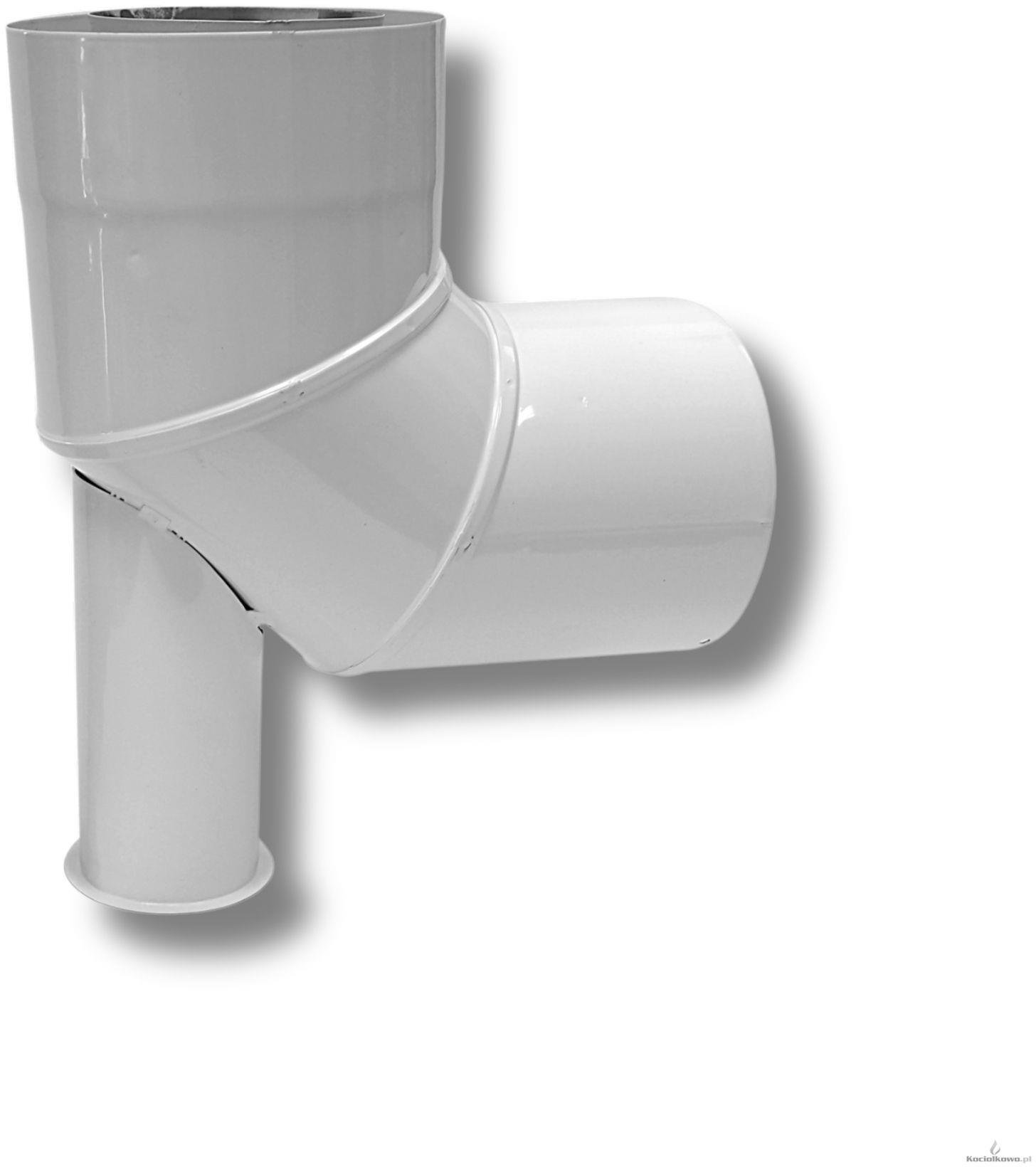 SpiroFlex 80/125 turbo (nv) kolano dwuścienne białe 90 z podstawką