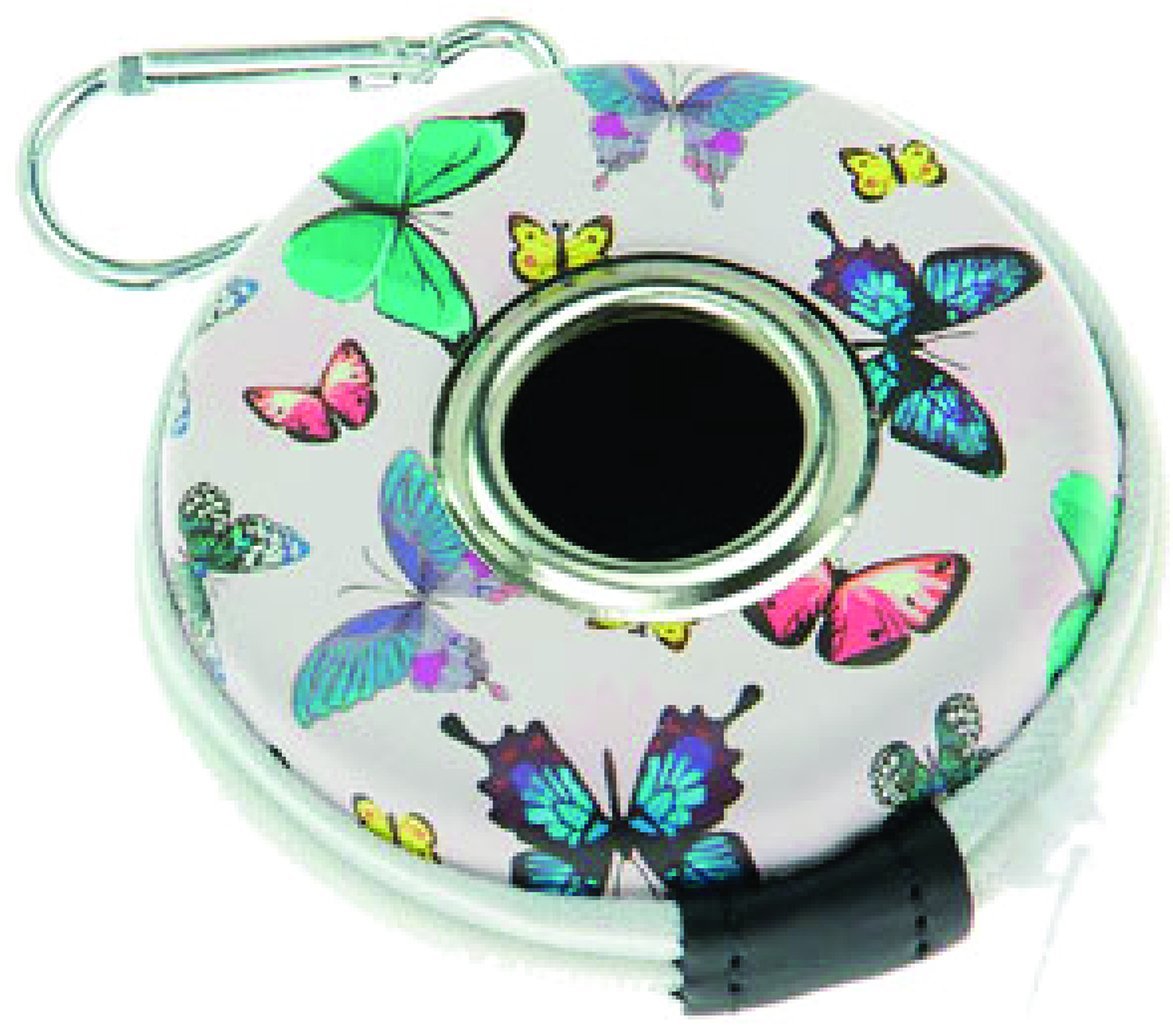 iMac Pojemnik na woreczki na odchody dla psa, plastik, w motyle, z 1 rolką woreczków