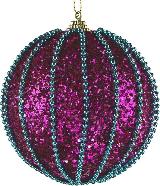 Witek Home Bombka 10cm (2 szt.) różowa w prążki