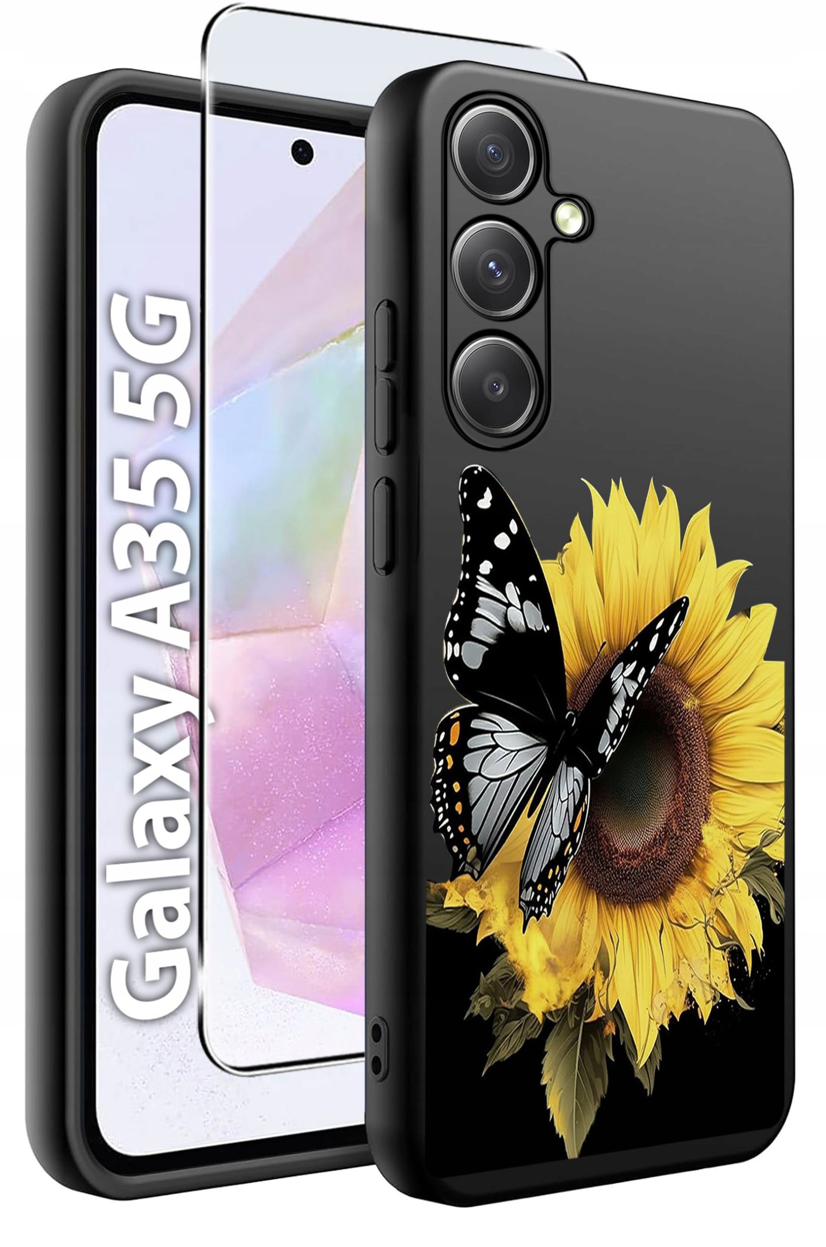 ETUI do Samsung A35 5G WZORY | SILIKONOWE MATT CASE + SZKŁO HARTOWANE 9H