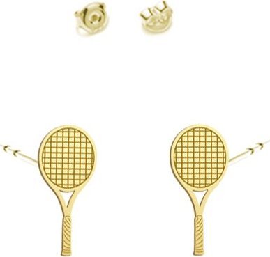 Radziszewska Jewellery Kolczyki Pozłacane Rakieta Tenisowa