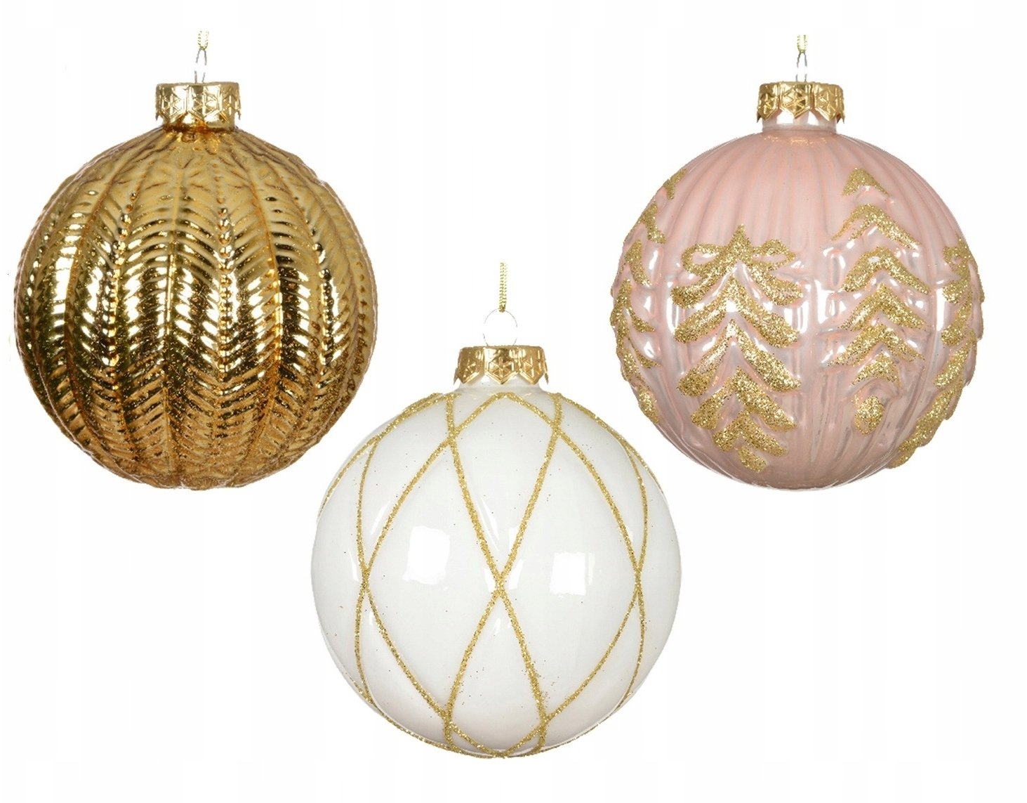 Bombka choinkowa szklana dekorowana okrągła duża 10cm 1szt