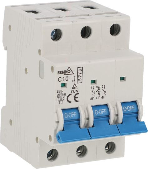 Bemko Wyłącznik nadprądowy 3P C 10A A00-S7-3P-C10