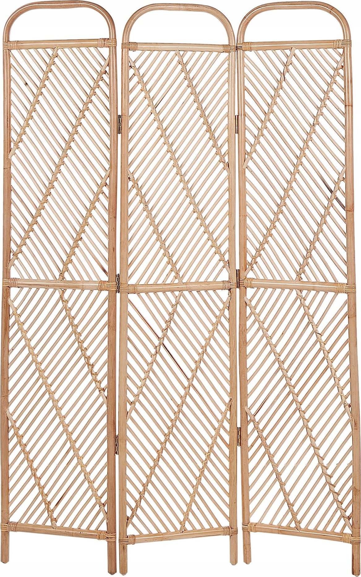 Beliani 3-panelowy składany parawan pokojowy rattanowy 106 x 180 cm naturalny COSENZA
