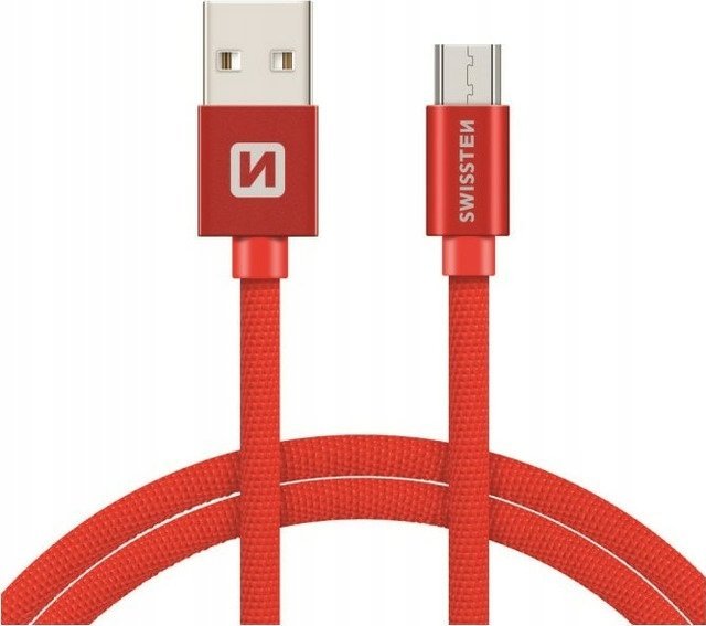 Kabel USB Swissten USB-A - micro-B 1.2 m Czerwony (71522206)