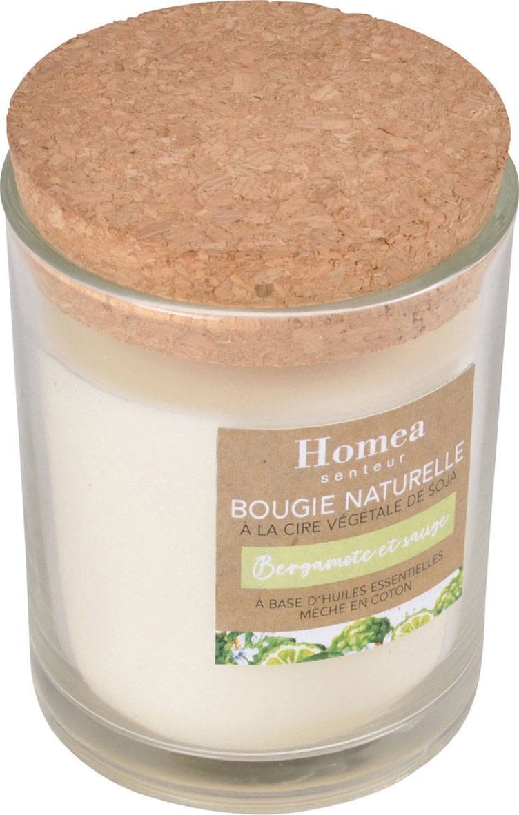 Homea Świeca sojowa w słoiku z przykrywką z korka ECO