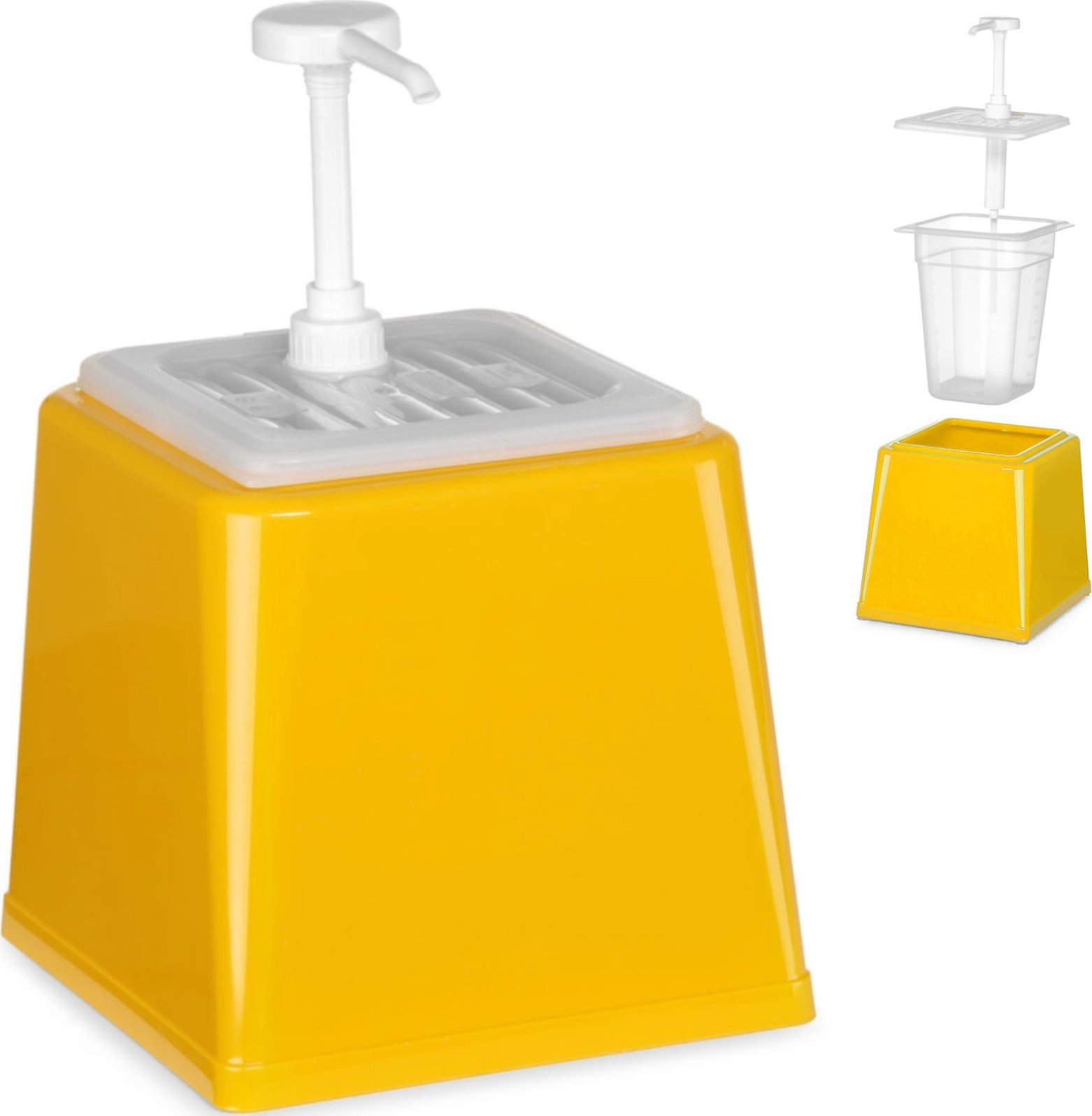 Hendi Dyspenser dozownik do sosów musztardy z pompką 2.5 l żółty - Hendi 203538 Dyspenser dozownik do sosów musztardy z pompką 2.5 l żółty - Hendi 203