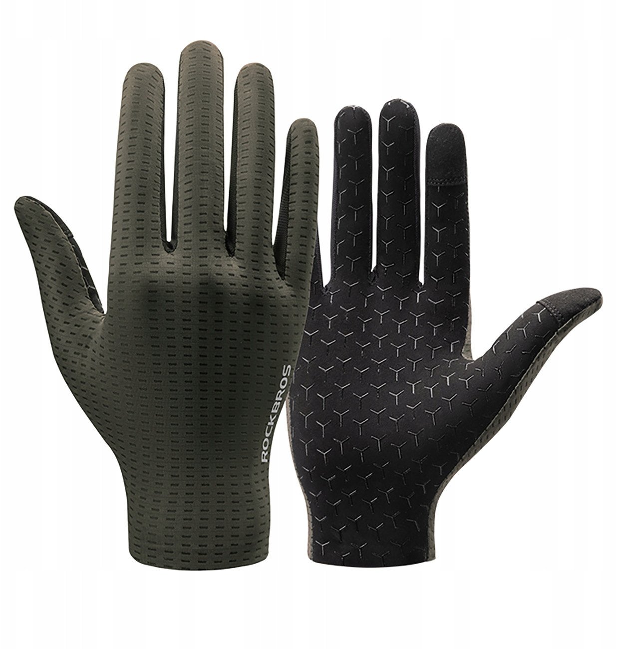 Rękawiczki rowerowe Rockbros oddychające, pełne, rozmiar: XL - zielone