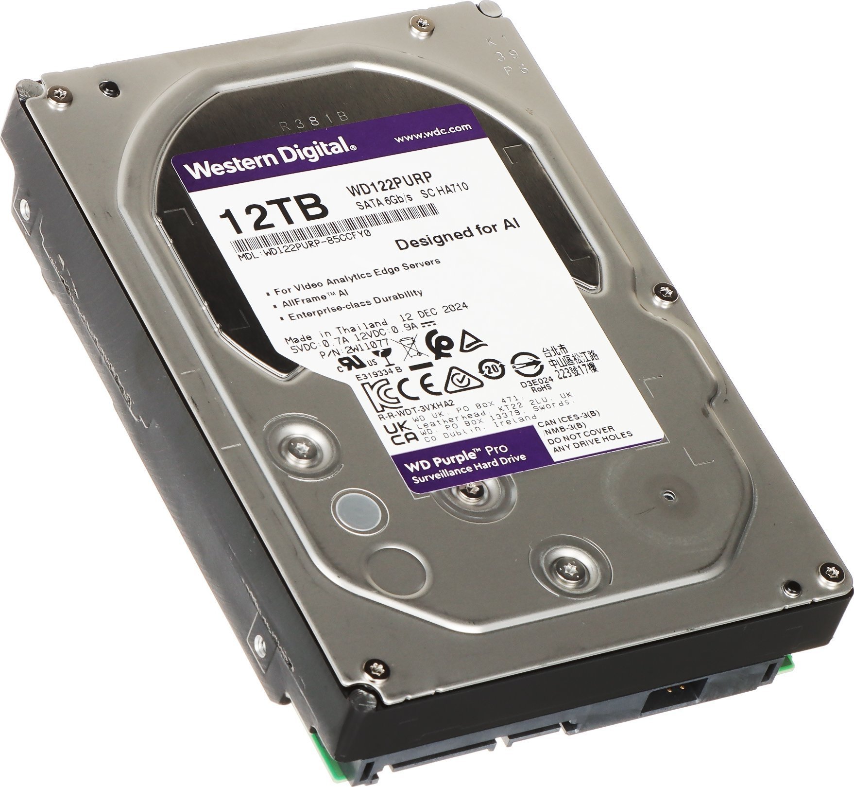 Dysk WD DYSK DO REJESTRATORA HDD-WD122PURP 12TB 24/7