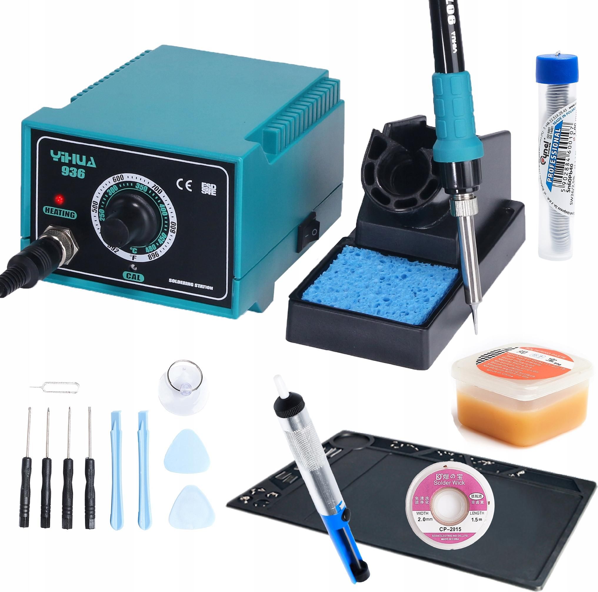 Techrebal Zestaw stacja lutownicza Yihua 936 Mata KIT 4