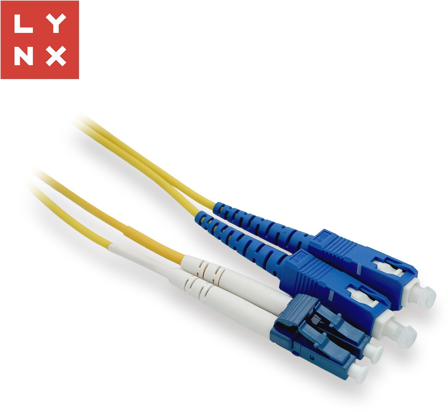 LYNX duplexní patch kabel SM, OS2, LC/SC, 9/125µm, 0,5m