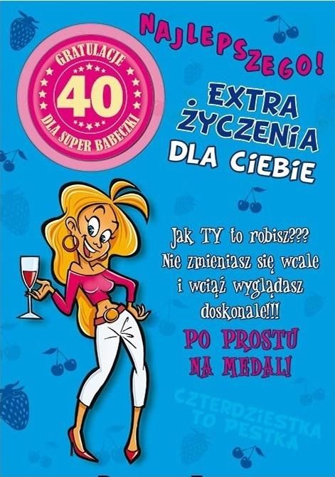 Stamp Karnet Party naklejany B6+koperta Urodziny 40 wz07