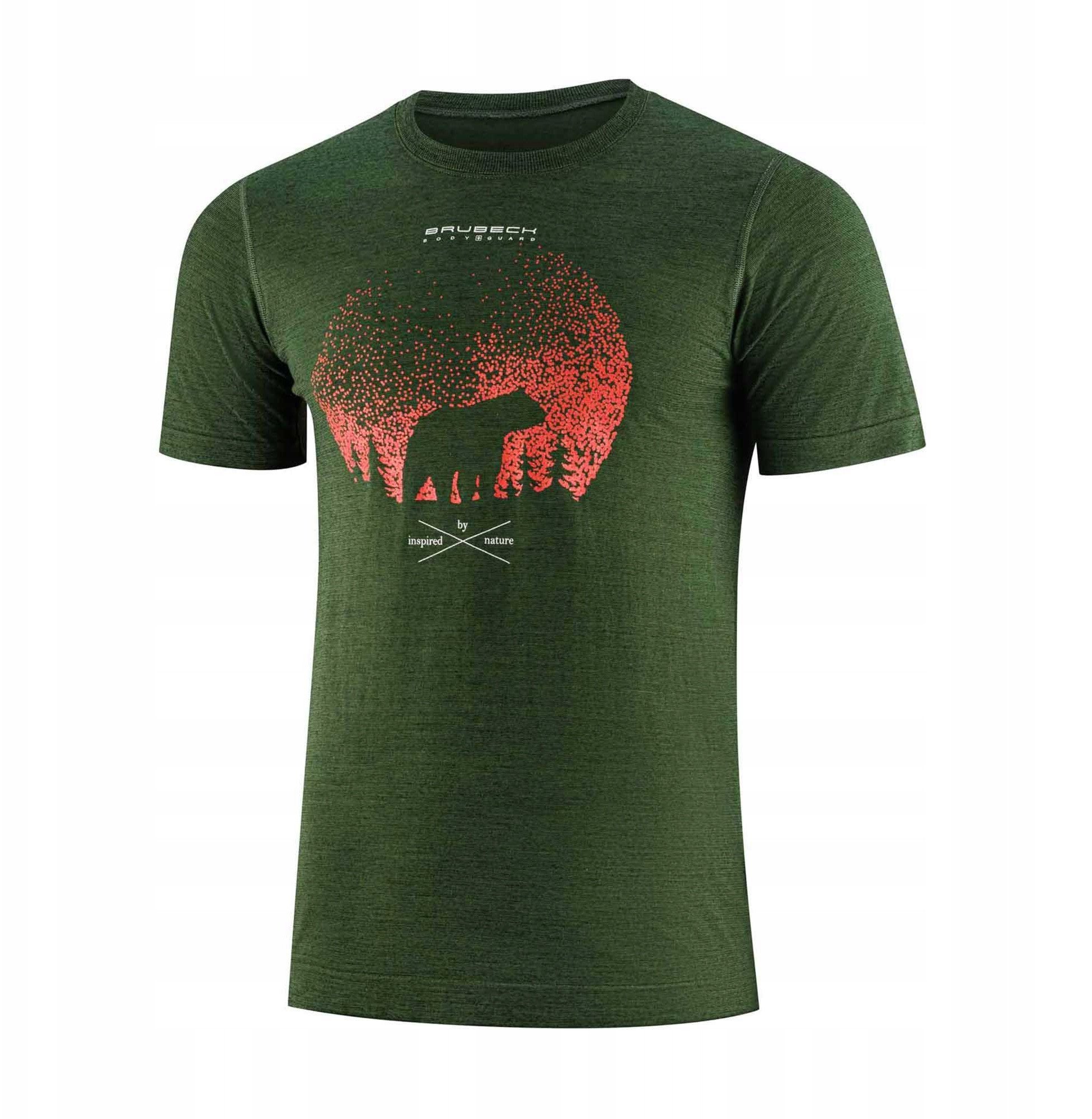 SS1265M Koszulka męska z krótkim rękawem OUTDOOR WOOL PRO ciemnozielony XXL - NIEDZWIEDŹ 4