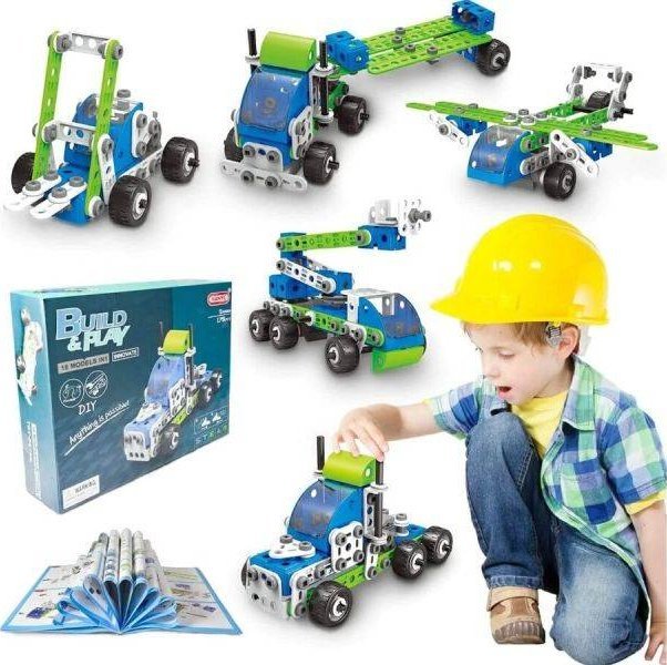 Klocki Konstrukcyjne, Pojazdy Budowlane, Auto, Samochód, Samolot Do Rozkręcania I Skręcania 18w1