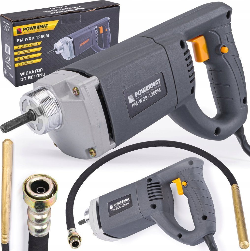 Powermat Wibrator Zagęszczarka do BETONU 1250W + Buława 2M